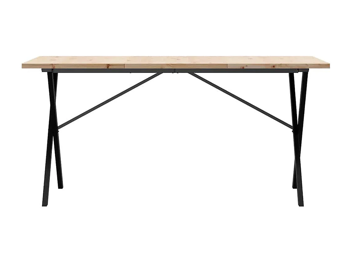 Esstisch X-Gestell 140x80x75,5 cm Massivholz Kiefer & Stahl