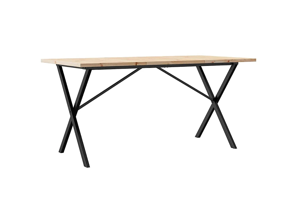 Eettafel X-frame 140x80x75,5 cm massief grenenhout en staal