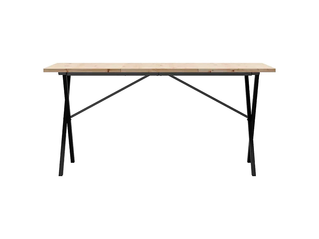 Eettafel X-frame 140x80x75,5 cm massief grenenhout en staal