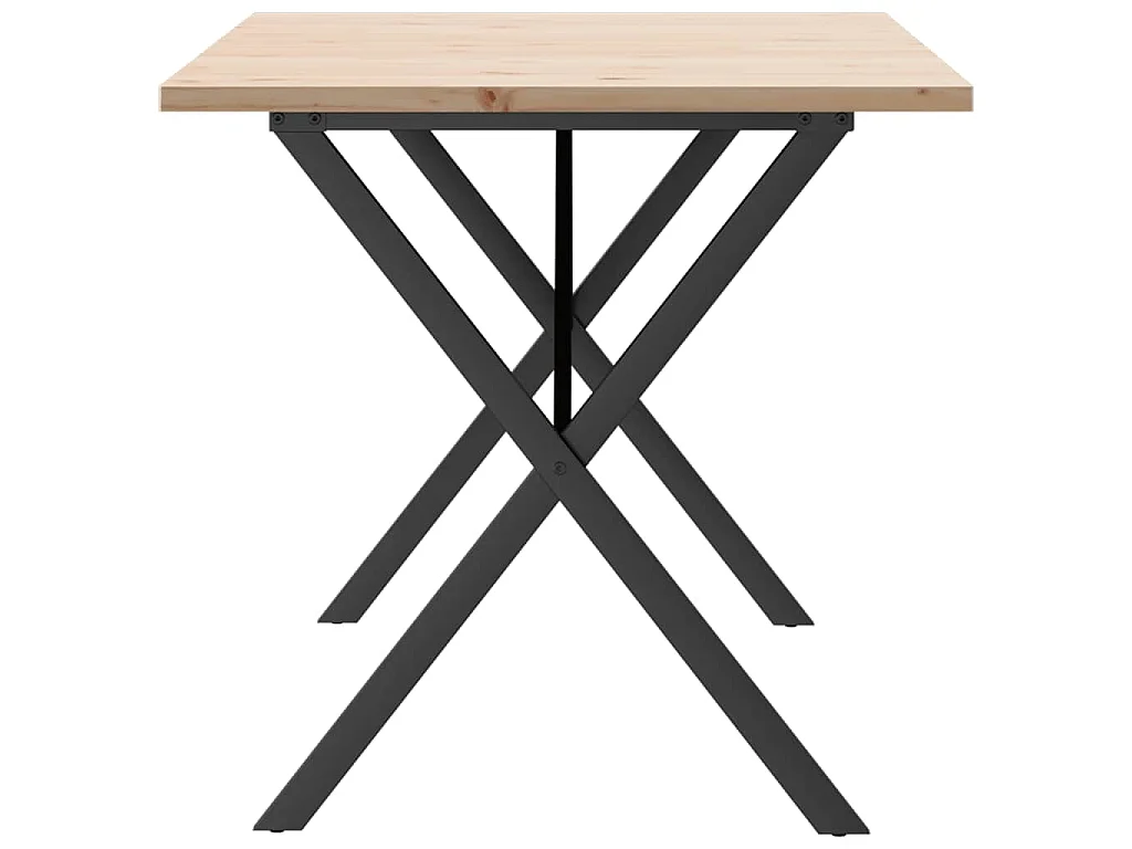 Eettafel X-frame 140x80x75,5 cm massief grenenhout en staal