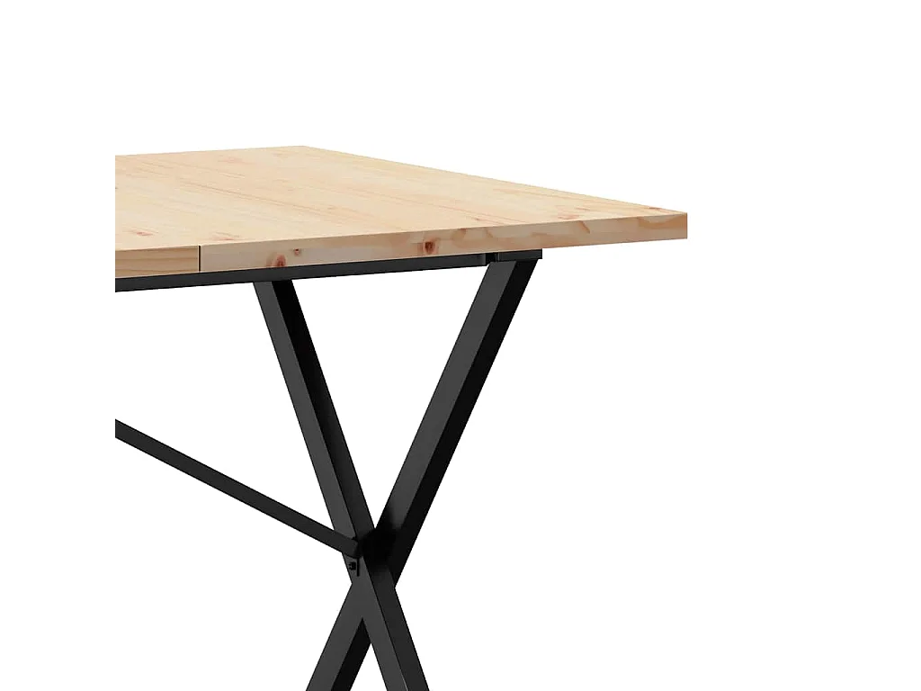 Eettafel X-frame 140x80x75,5 cm massief grenenhout en staal