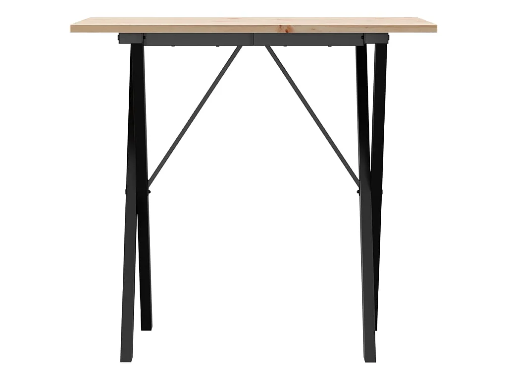 Table à manger cadre en X 80x50x75 cm bois de pin massif acier