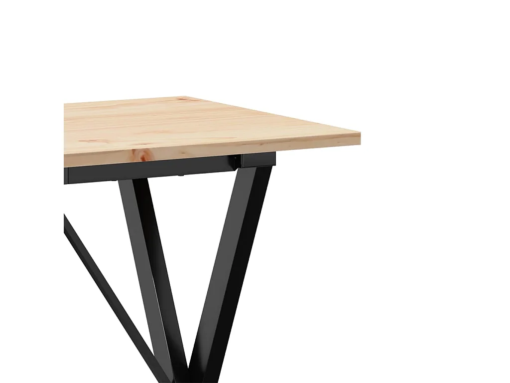 Table à manger cadre en X 80x50x75 cm bois de pin massif acier