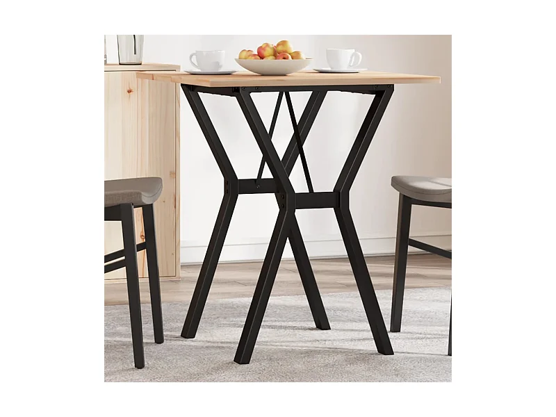 Mesa de jantar estrutura em Y 70x70x75 cm pinho e aço