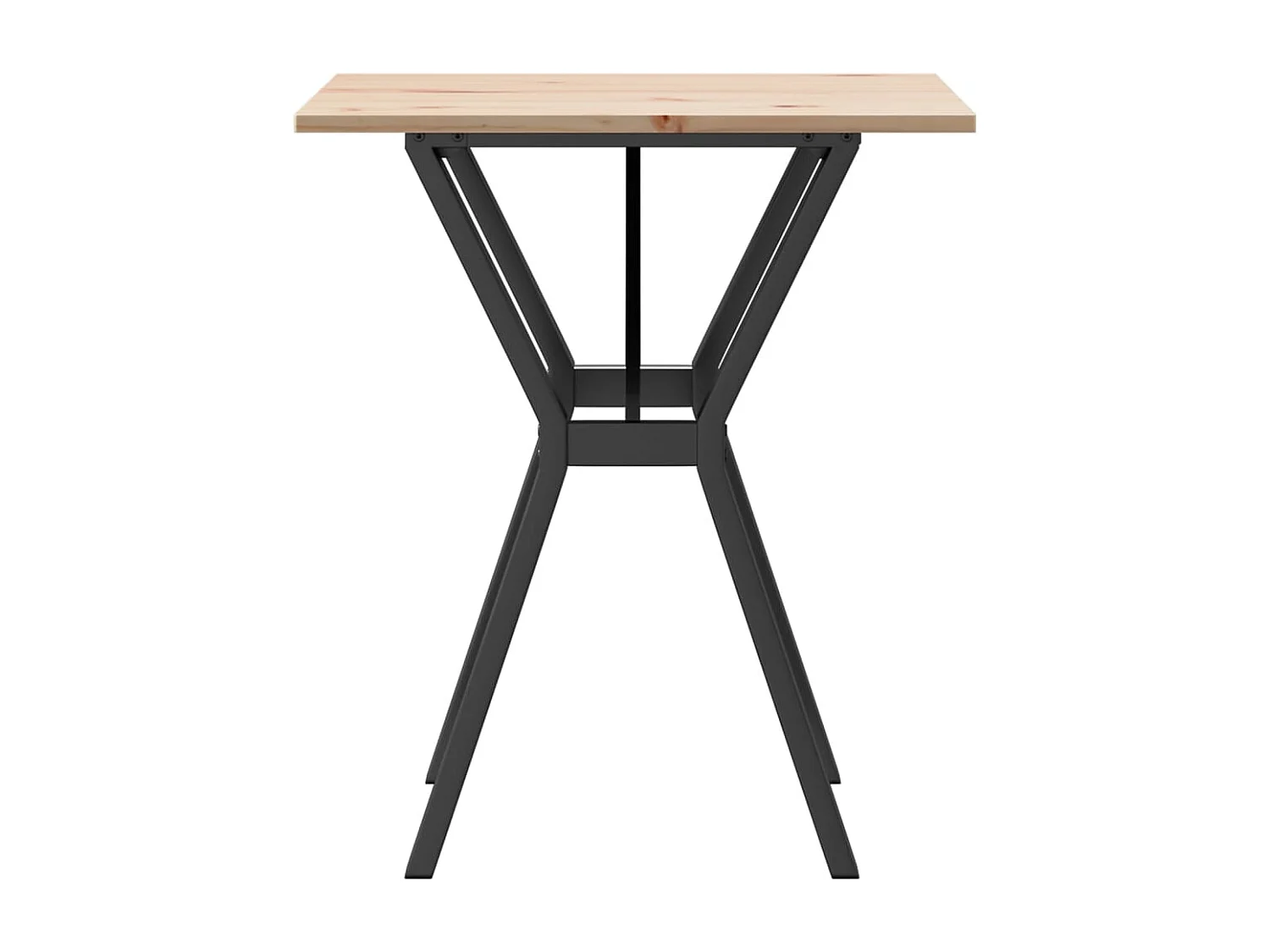 Tavolo da Pranzo Telaio a Y 70x70x75 cm Legno Pino e Acciaio