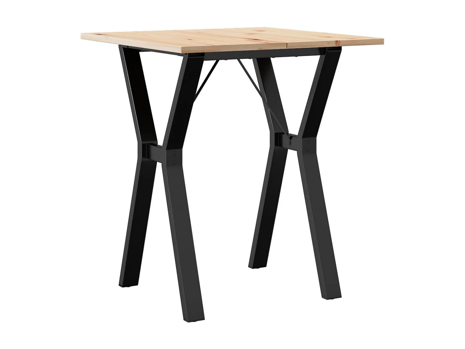 Tavolo da Pranzo Telaio a Y 70x70x75 cm Legno Pino e Acciaio