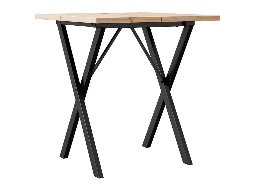 Esstisch X-Gestell 70x70x75,5cm Massivholz Kiefer und Stahl