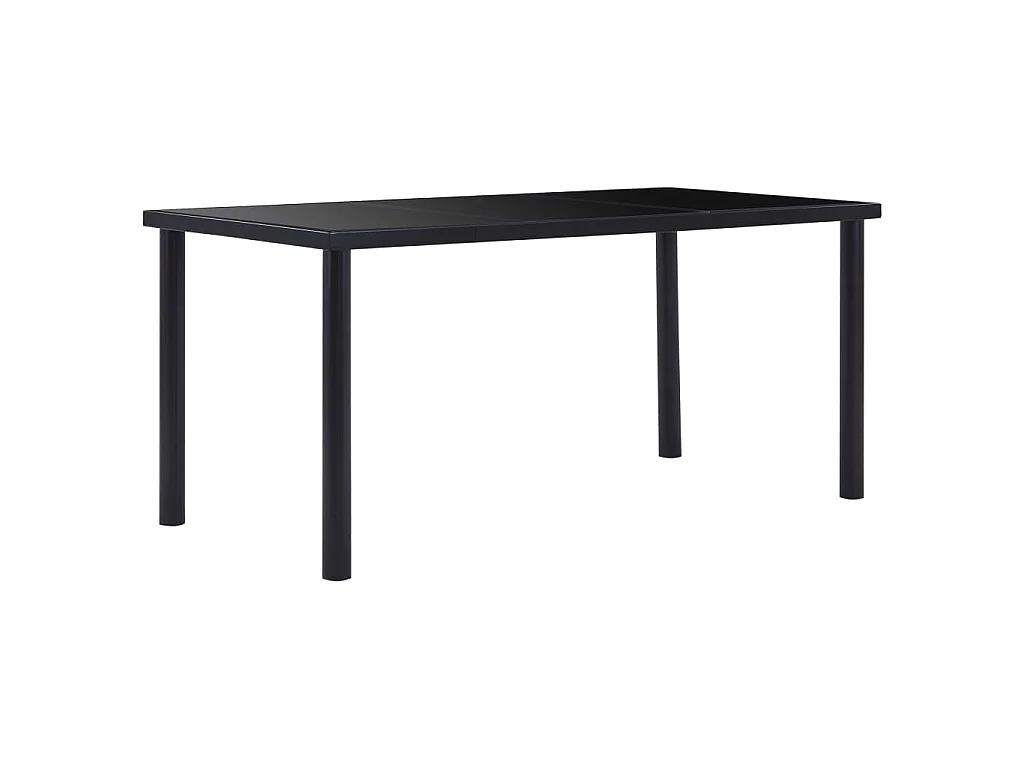 Mesa de jantar 160x80x75 cm vidro temperado preto