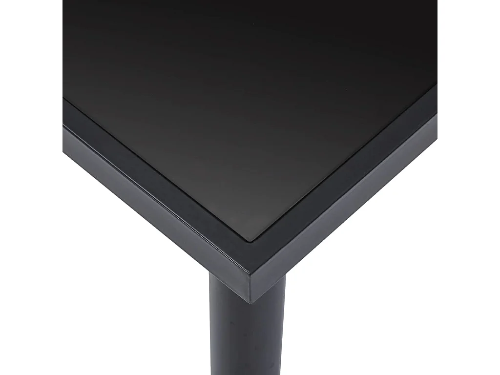 Mesa de jantar 160x80x75 cm vidro temperado preto