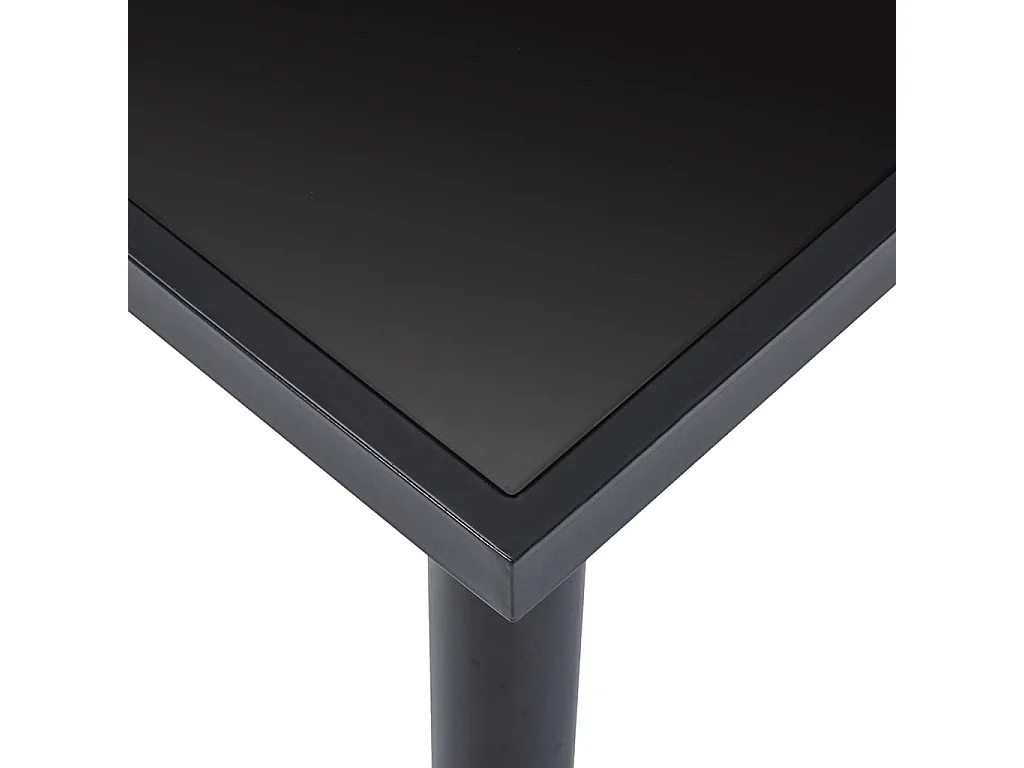 Table à manger Noir 160x80x75 cm Verre trempé