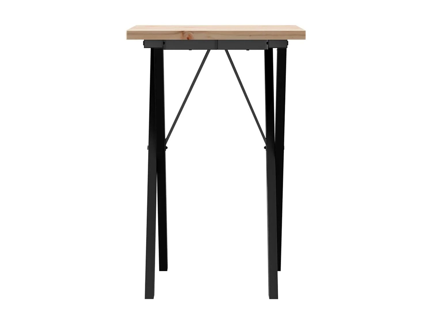 Table à manger cadre en X 50x50x75,5cm bois de pin massif acier