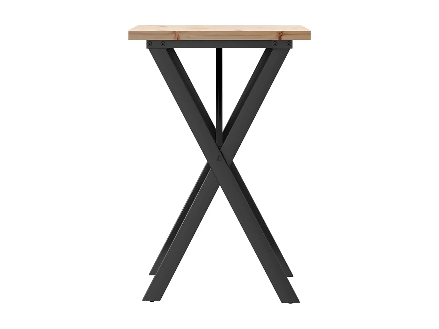 Table à manger cadre en X 50x50x75,5cm bois de pin massif acier