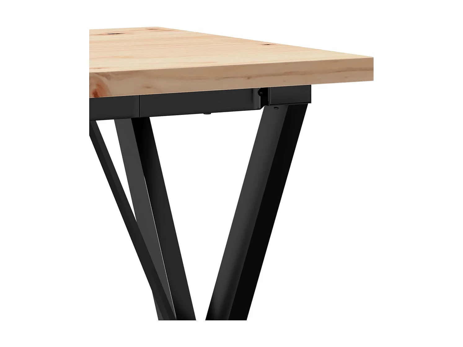 Table à manger cadre en X 50x50x75,5cm bois de pin massif acier