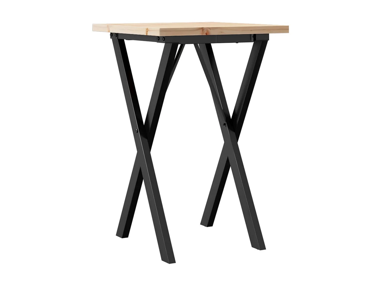 Table à manger cadre en X 50x50x75,5cm bois de pin massif acier