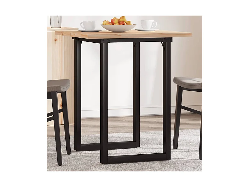 Esstisch O-Gestell 60x60x75,5 cm Massivholz Kiefer & Stahl