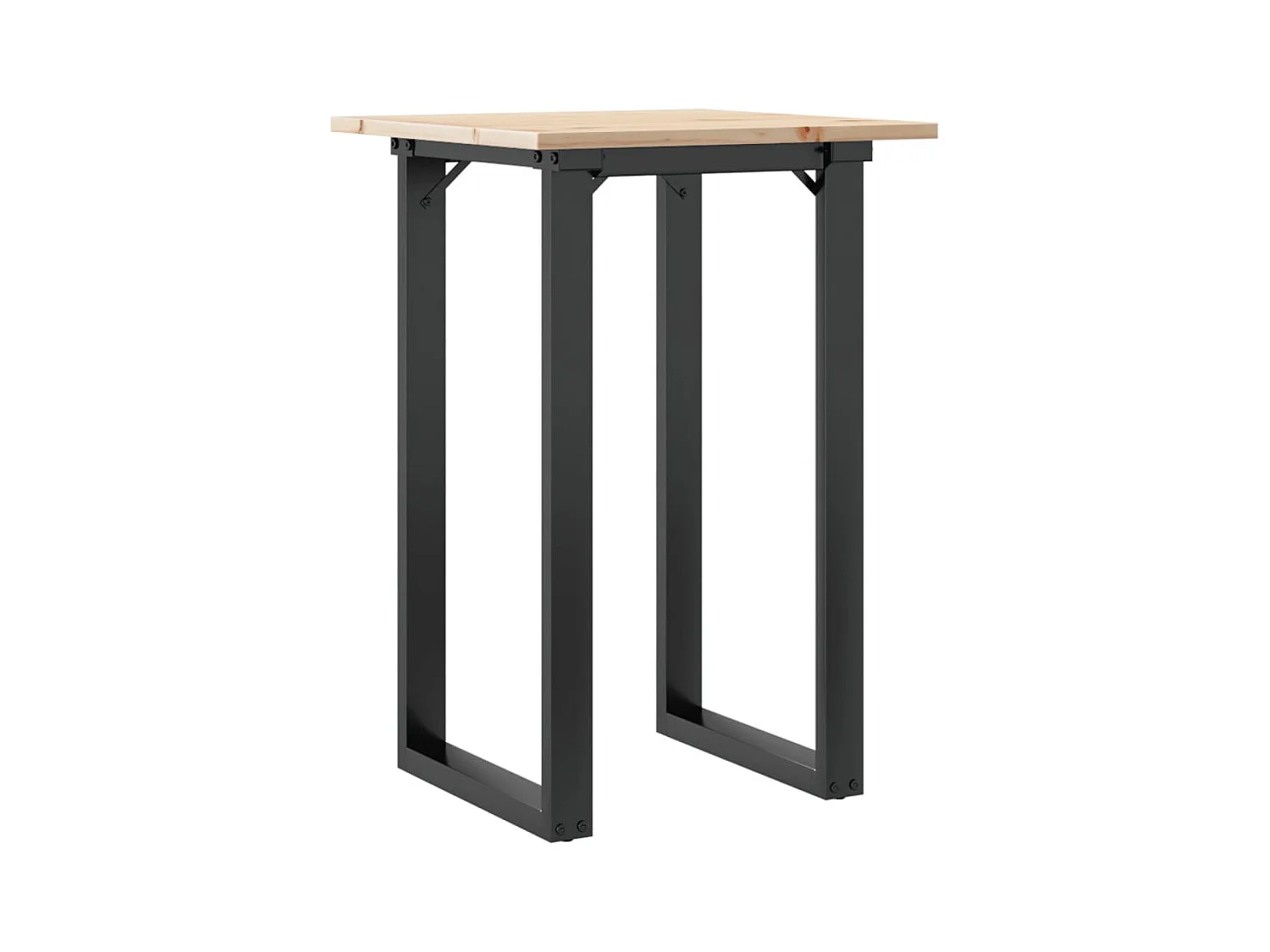 Table à manger cadre en O 50x50x75 cm bois de pin massif acier