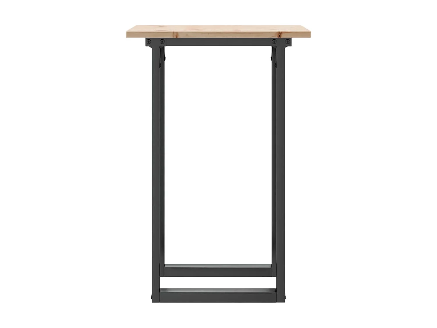 Table à manger cadre en O 50x50x75 cm bois de pin massif acier