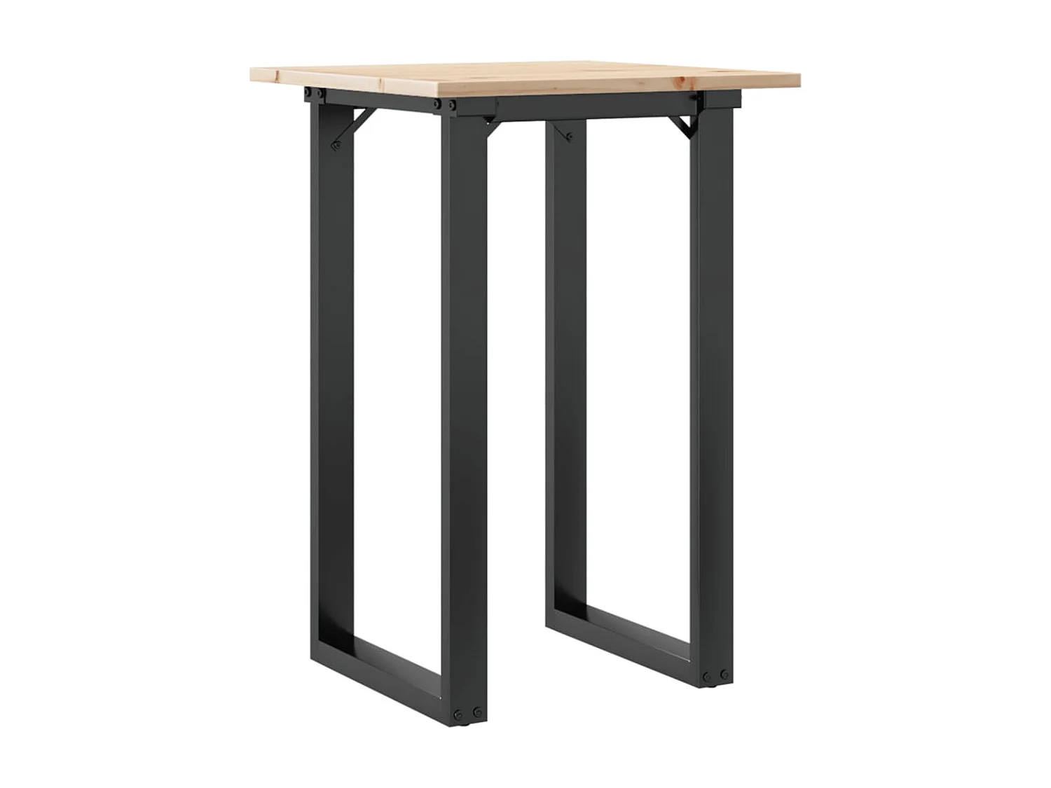 Table à manger cadre en O 50x50x75 cm bois de pin massif acier