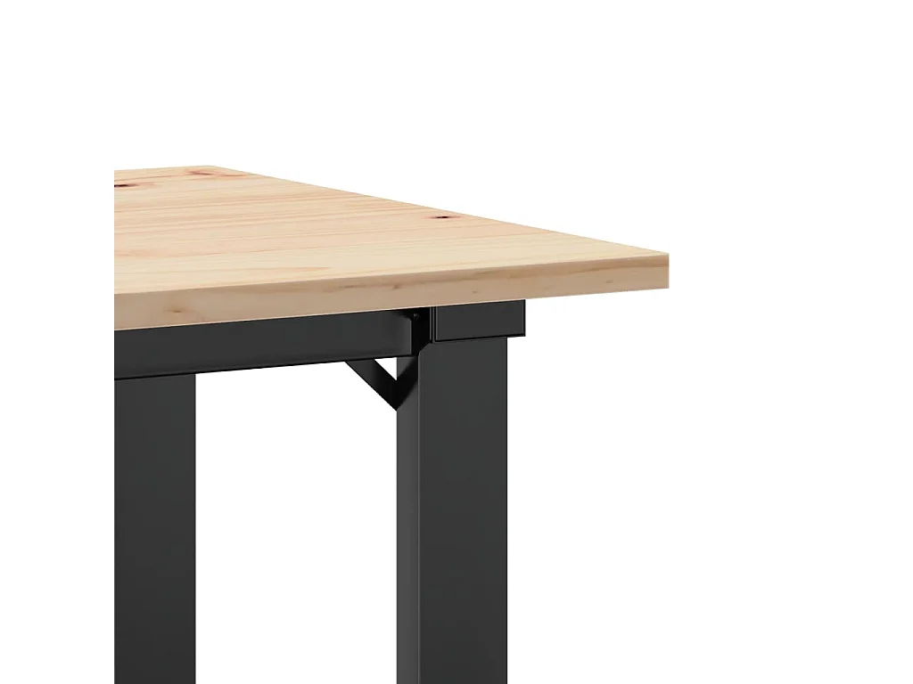 Table à manger cadre en O 50x50x75 cm bois de pin massif acier