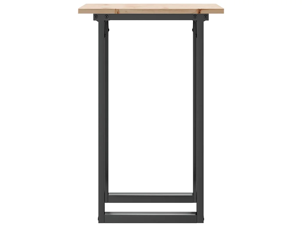 Table à manger cadre en O 50x50x75 cm bois de pin massif acier