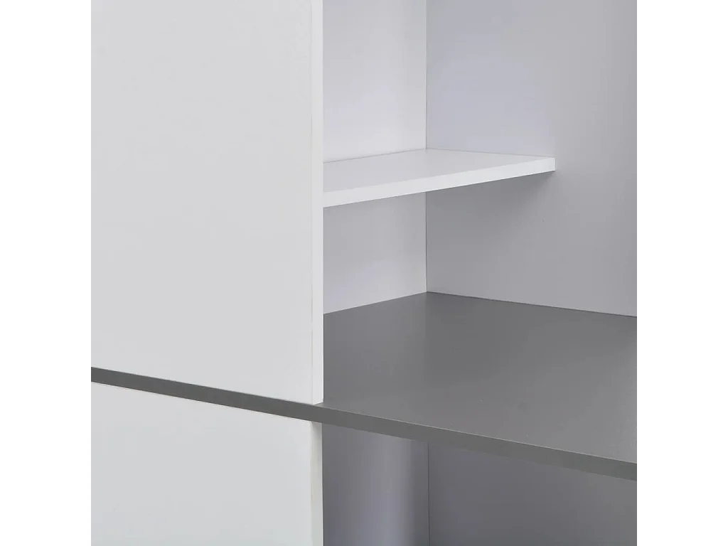 Table de bar avec armoire Blanc 115x59x200 cm