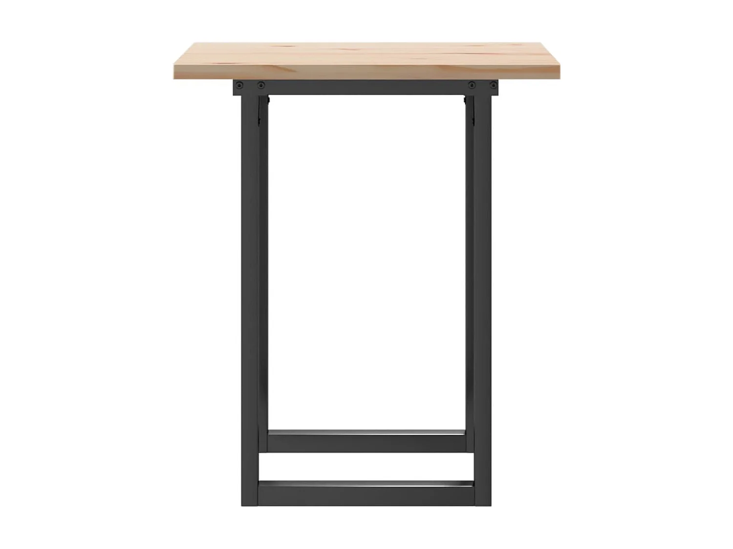 Table à manger cadre en O 70x70x75,5cm bois de pin massif acier