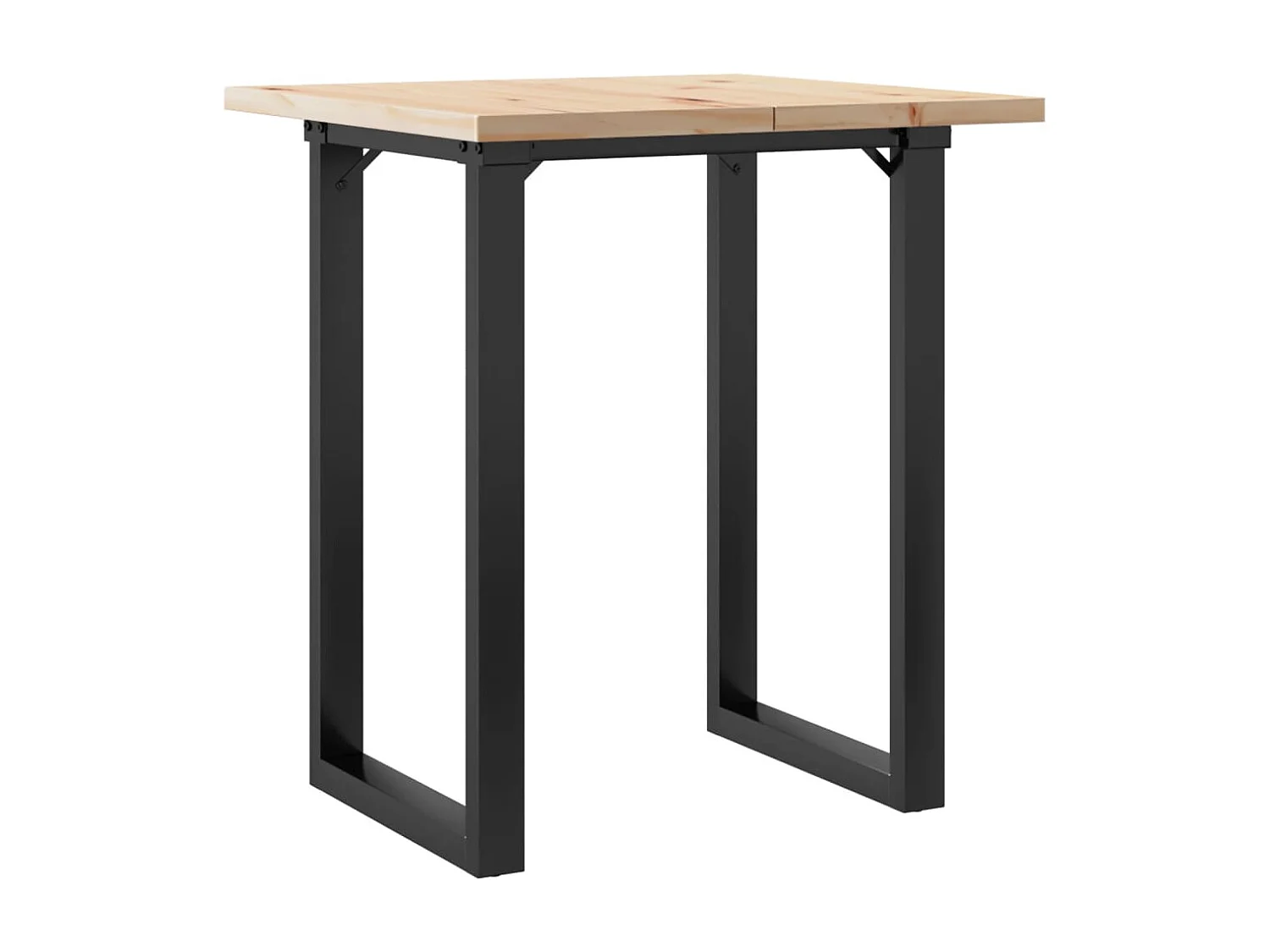 Table à manger cadre en O 70x70x75,5cm bois de pin massif acier