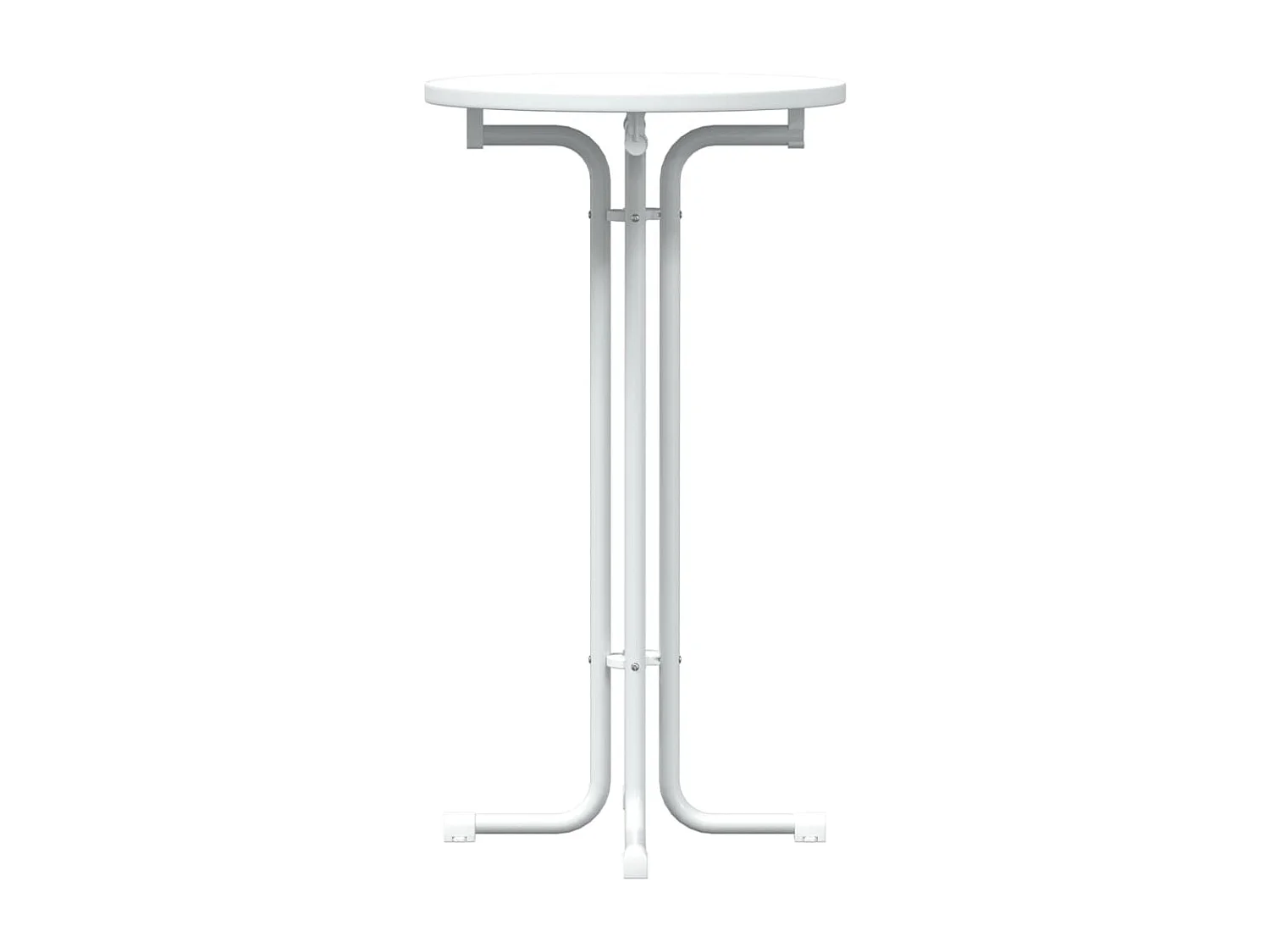 Table de bar blanc Ø60x110 cm bois d'ingénierie et acier