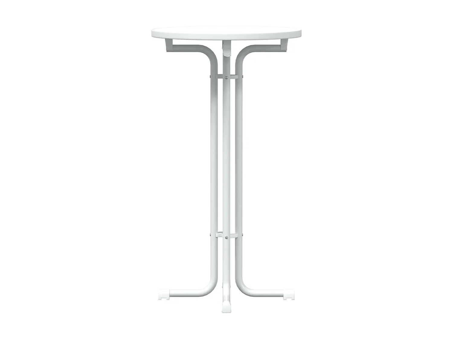 Table de bar blanc Ø60x110 cm bois d'ingénierie et acier