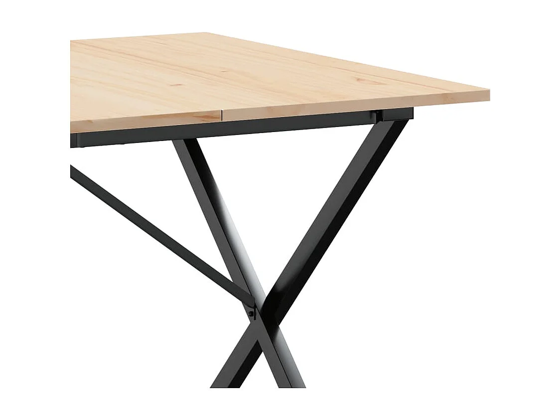Esstisch X-Gestell 180x90x75 cm Massivholz Kiefer und Stahl