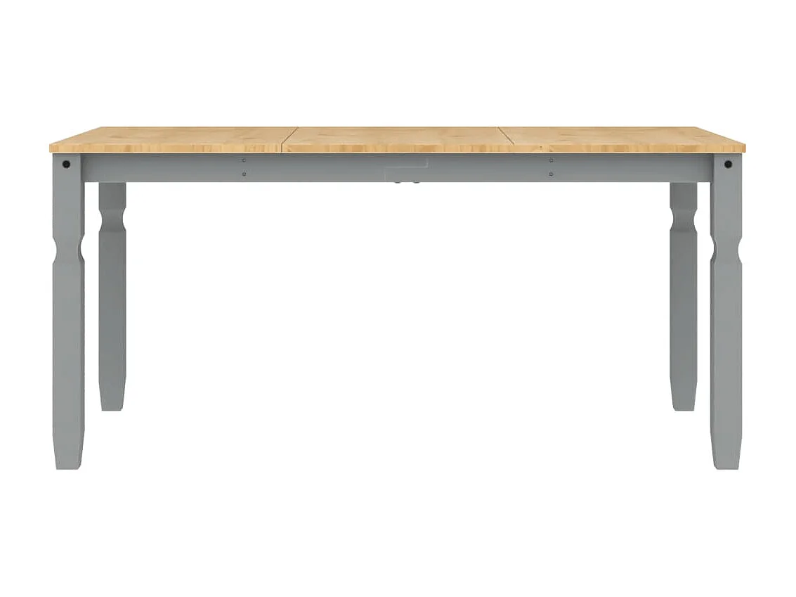 Mesa de comedor Corona madera maciza de pino gris 160x80x75 cm