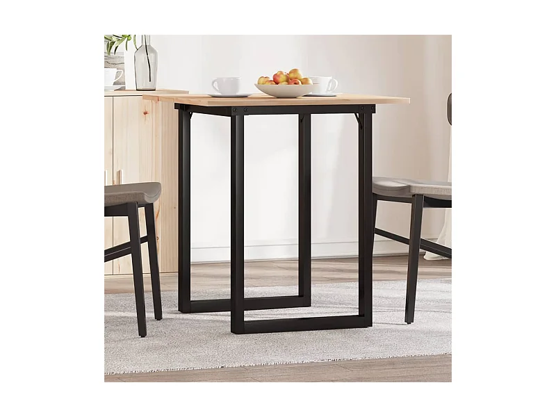 Esstisch O-Gestell 60x60x75 cm Massivholz Kiefer und Stahl