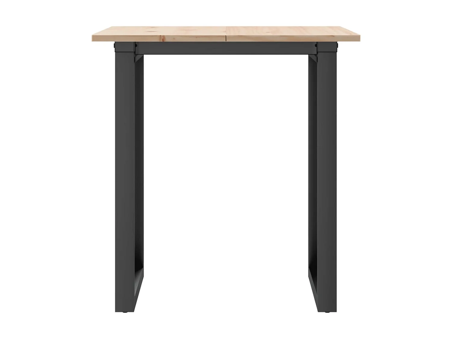 Table à manger cadre en O 60x60x75 cm bois de pin massif acier