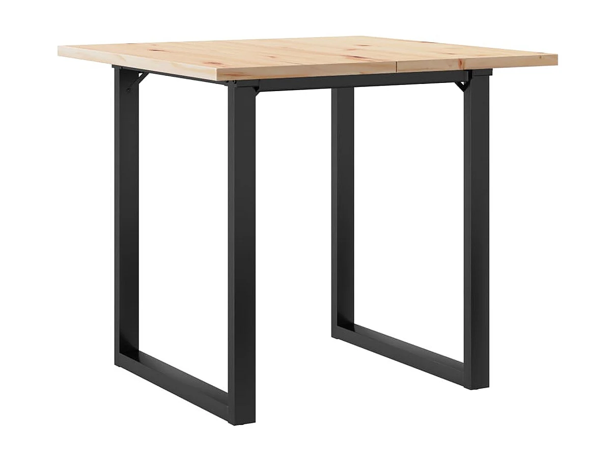 Table à manger cadre en O 90x90x75,5cm bois de pin massif acier