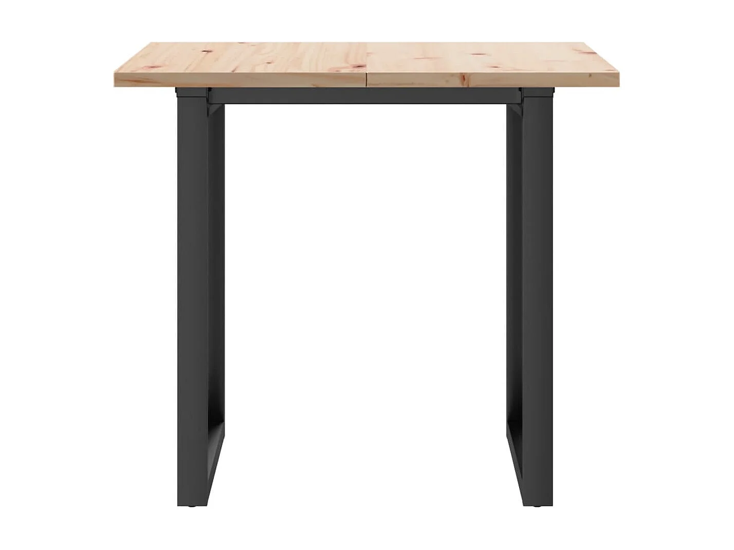 Table à manger cadre en O 90x90x75,5cm bois de pin massif acier