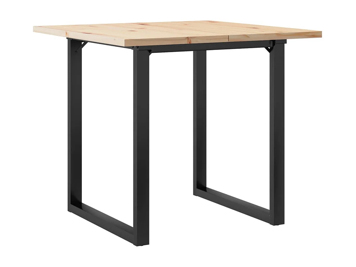 Table à manger cadre en O 90x90x75,5cm bois de pin massif acier