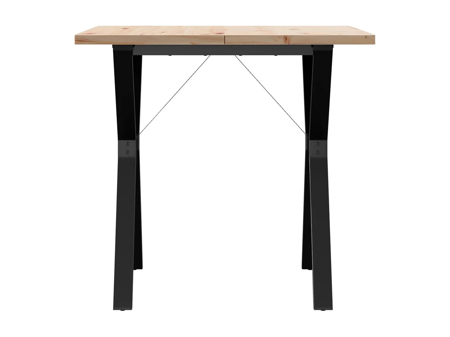 Table à manger cadre en Y 80x80x75,5cm bois de pin massif acier