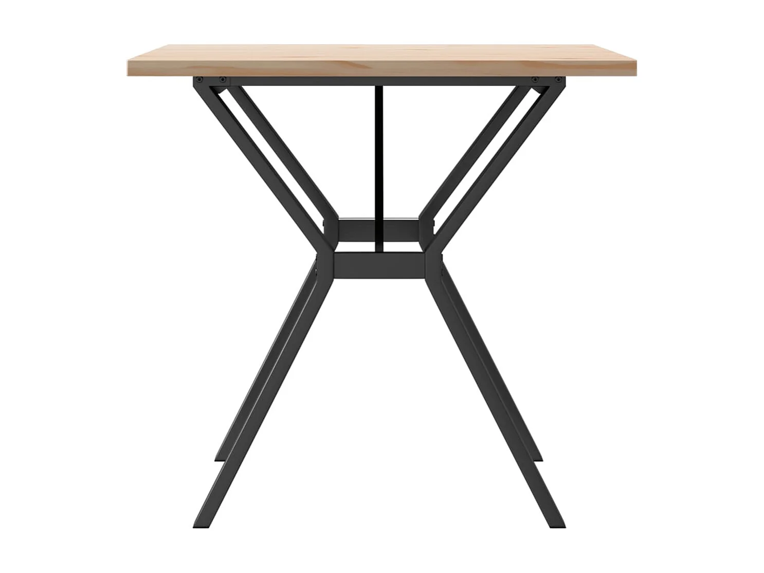 Table à manger cadre en Y 80x80x75,5cm bois de pin massif acier