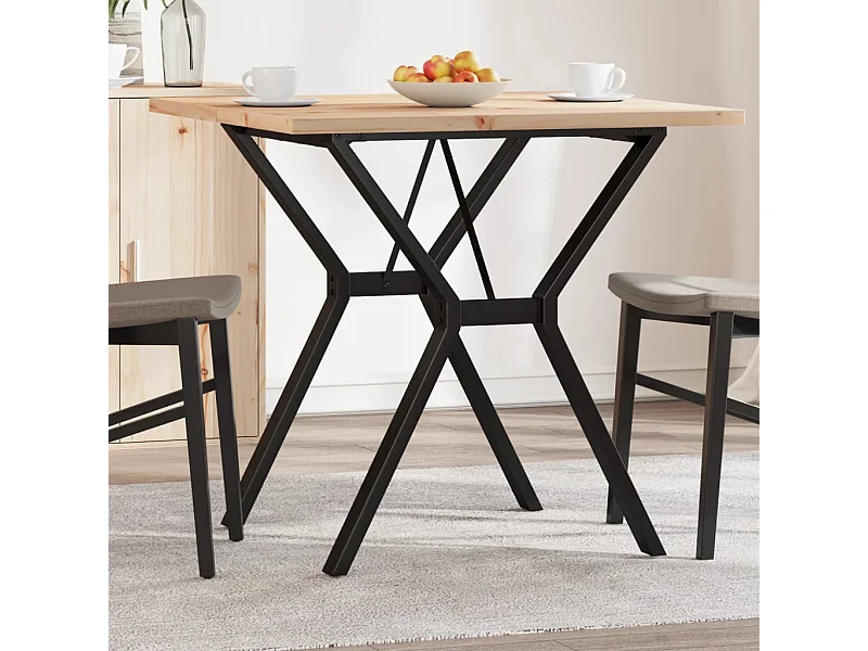 Esstisch Y-Gestell 80x80x75,5 cm Massivholz Kiefer & Stahl