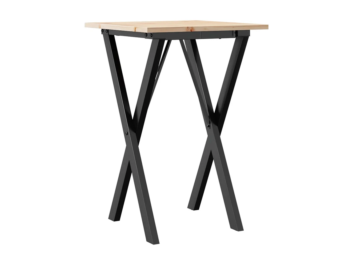 Tavolo da Pranzo Telaio a X 50x50x75 cm Legno Pino e Acciaio