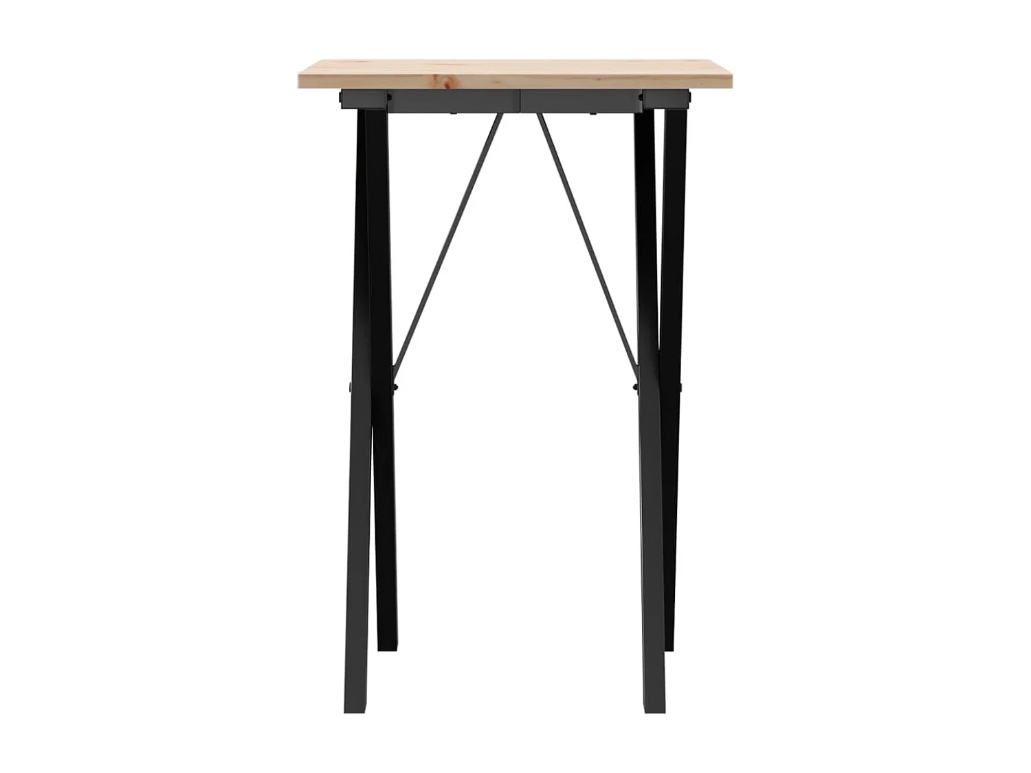 Tavolo da Pranzo Telaio a X 50x50x75 cm Legno Pino e Acciaio