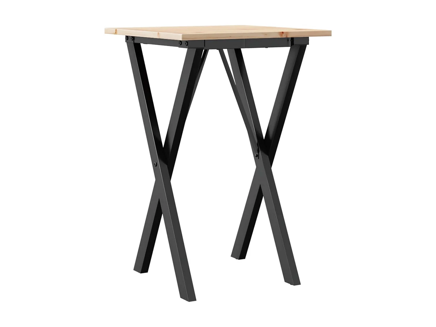 Tavolo da Pranzo Telaio a X 50x50x75 cm Legno Pino e Acciaio