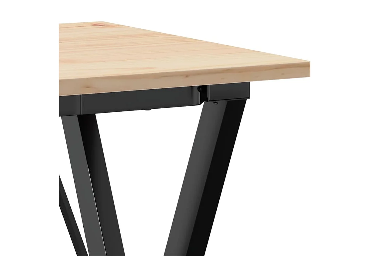 Table à manger cadre en X 50x50x75 cm bois de pin massif acier