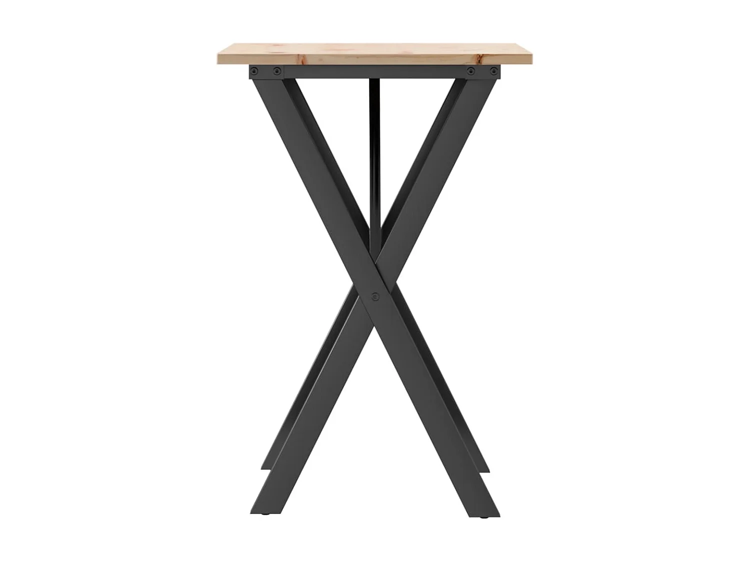 Tavolo da Pranzo Telaio a X 50x50x75 cm Legno Pino e Acciaio