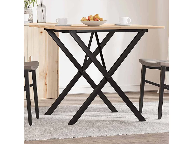 Eettafel X-frame 90x90x75 cm massief grenenhout en staal