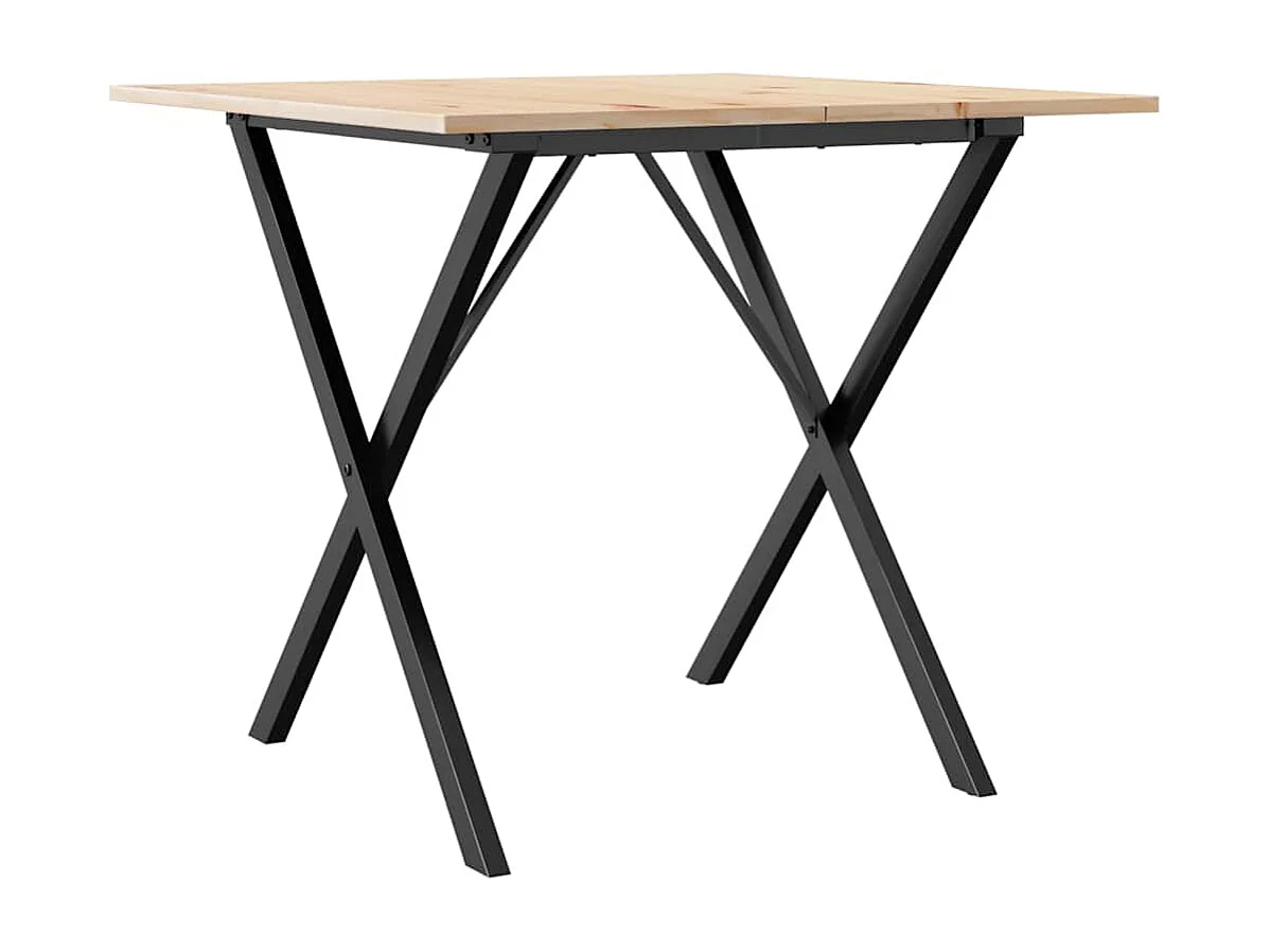 Mesa de jantar estrutura em X 90x90x75 cm pinho e aço