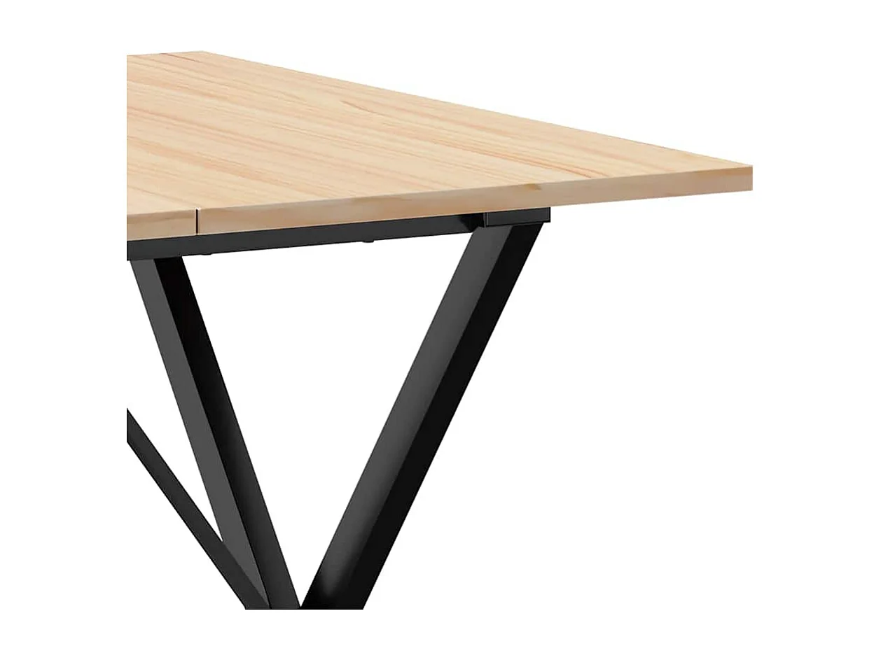 Mesa de jantar estrutura em X 90x90x75 cm pinho e aço