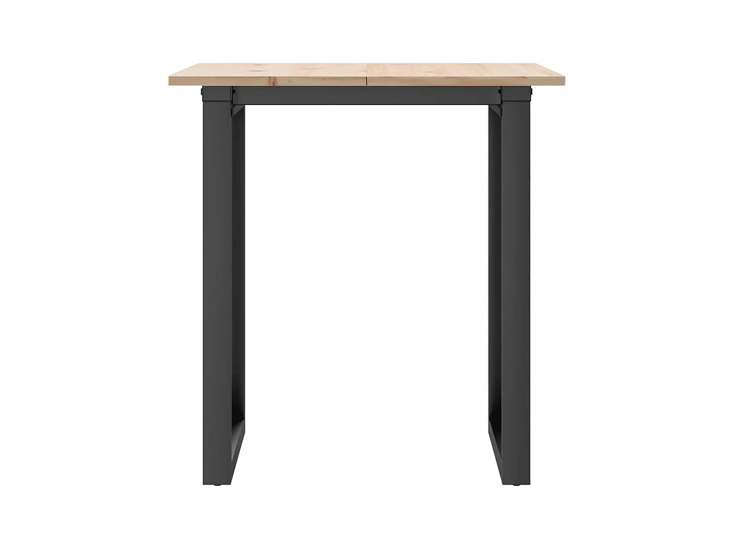 Table à manger cadre en O 70x70x75 cm bois de pin massif acier