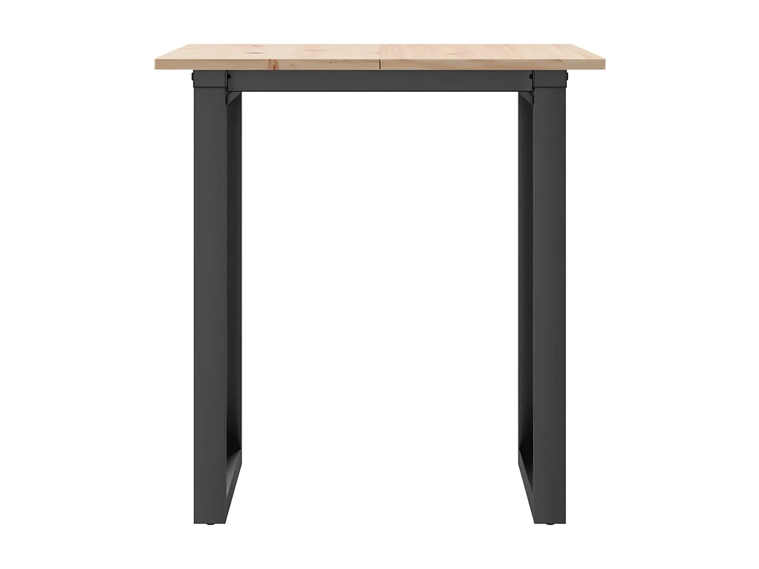 Table à manger cadre en O 70x70x75 cm bois de pin massif acier