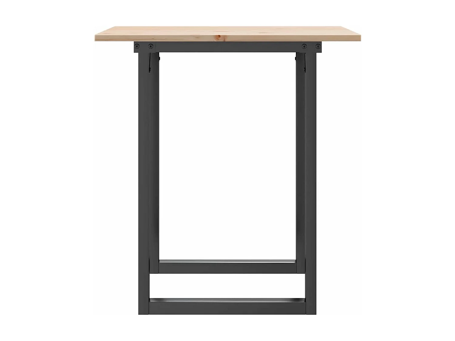 Table à manger cadre en O 70x70x75 cm bois de pin massif acier